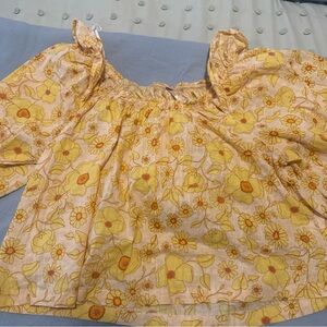 Free people woman’s floral Yellow and Orange Blouse sized large